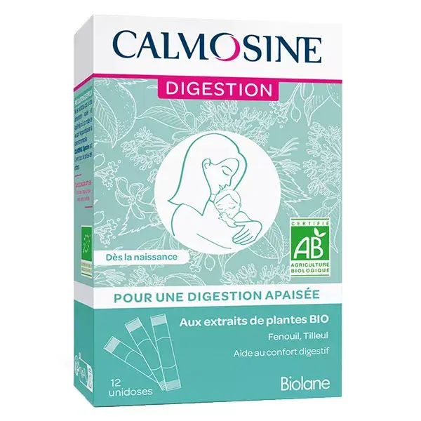 Calmosine Digestion Bio Boisson Apaisante Confort Digestif Bébé 12 dosettes