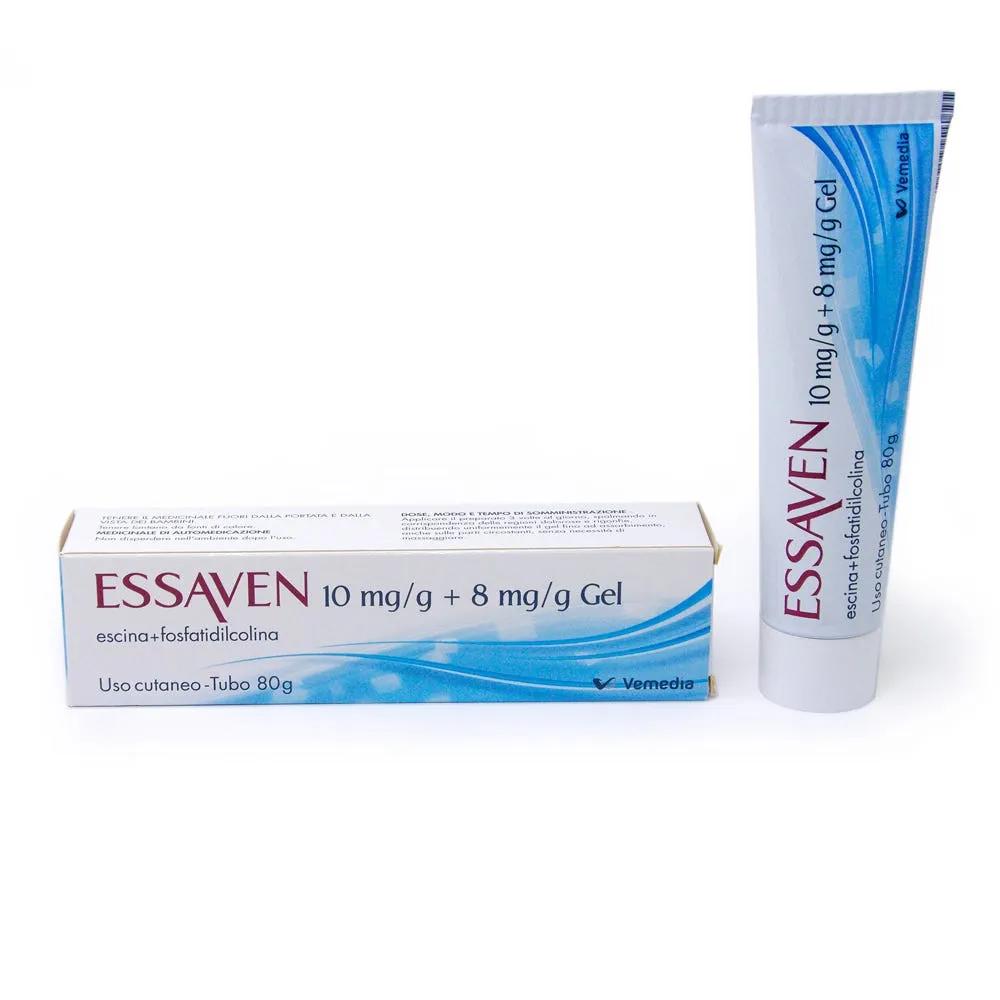 Essaven Gel con Escina 1% per Gambe Stanche, Gonfie e Pesanti Tubo da 80g