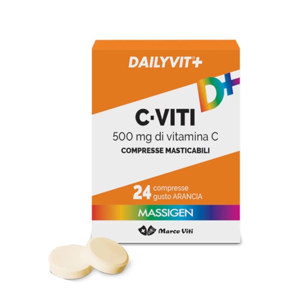 Massigen DailyVit+ C-Viti Integratore di Vitamina C 24 Compresse Masticabili