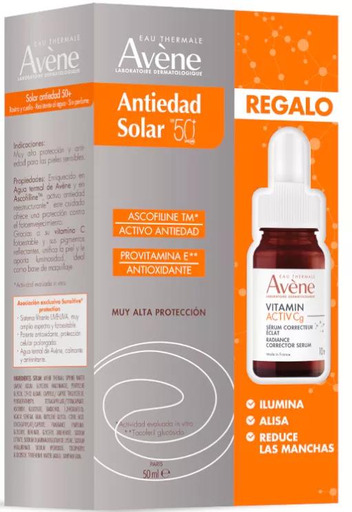 Avène Solar Antiedad SPF50+ 50 ml + Mini Sérum Vitamin Activ Cg
