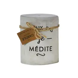 Bougie Parfumée Couleur Ciment Senteur Cachemire Je Peux pas Je Médite 100g