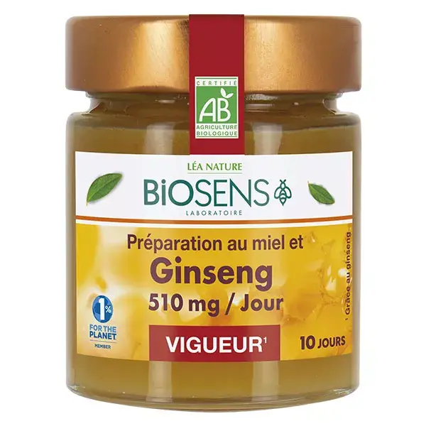 Biosens Miels Préparation Miel et Ginseng Vigueur Bio 170g