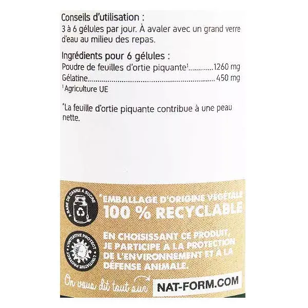 NAT & Form naturally pungent Nettle leaf 200 capsules