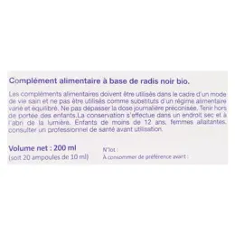 Nat & Form Ampoules Radis Noir Bio 20 unités