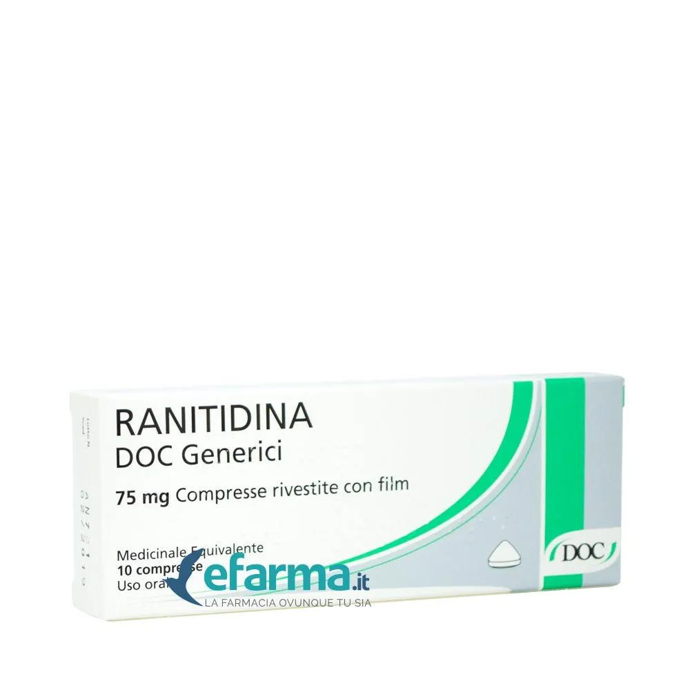 Ranitidina Doc Generici 75 mg Antiacido 10 Compresse Rivestite