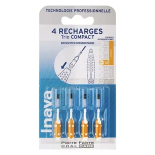 Inava Spazzolini 3 Ricariche Strette 3,5 - 2,7mm Arancione