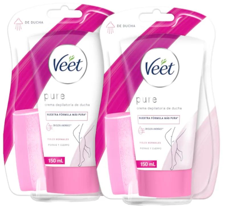 Veet Hair Removal Cream Shower Normal Skin 2x150 ml