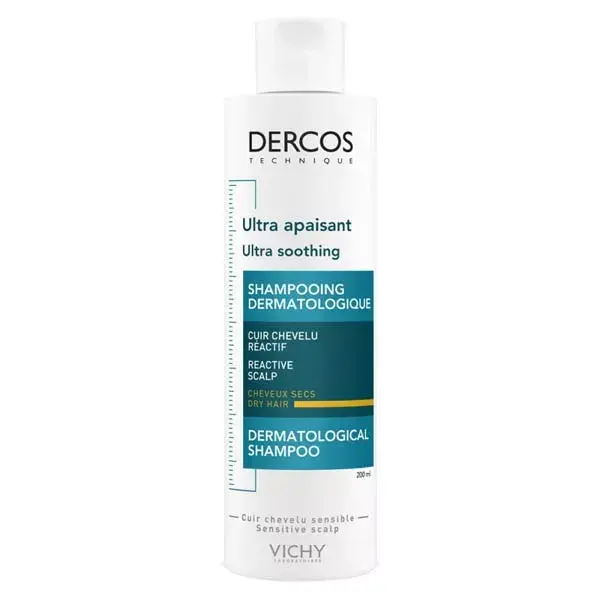 Vichy Dercos Shampoing Dermatologique Ultra Apaisant Cheveux Secs 200ml