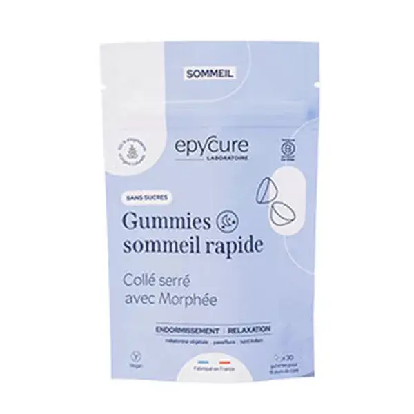 Epycure Sommeil Gummies Sommeil  Rapide sans sucre -Lutte Contre les Troubles du Sommeil -60 gummies