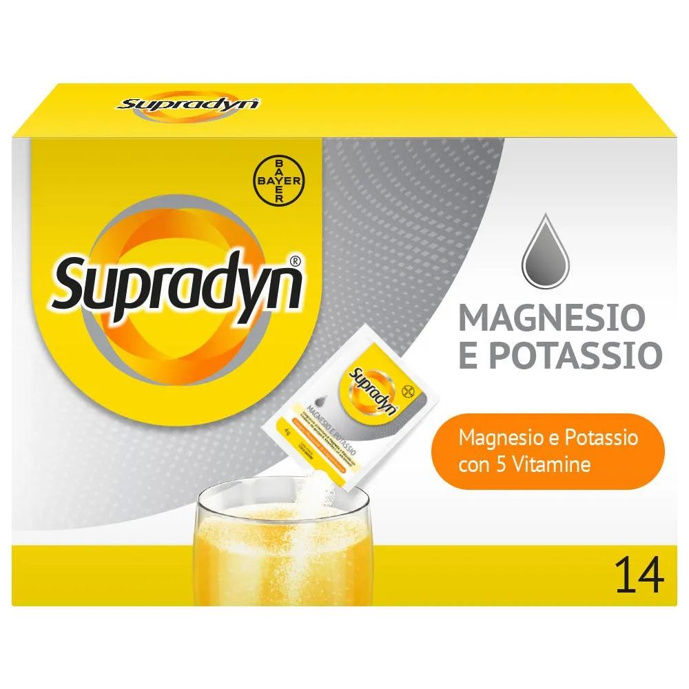 Supradyn Magnesio e Potassio, Integratore Sport con Vitamine B, Vitamina C e Minerali 14 Bustine Effervescenti