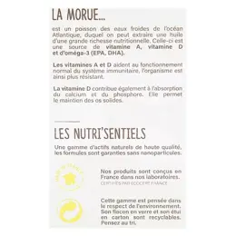 Nutrisanté Les Nutri'Sentiels Huile de Foie de Morue Vitamine D 40 capsules