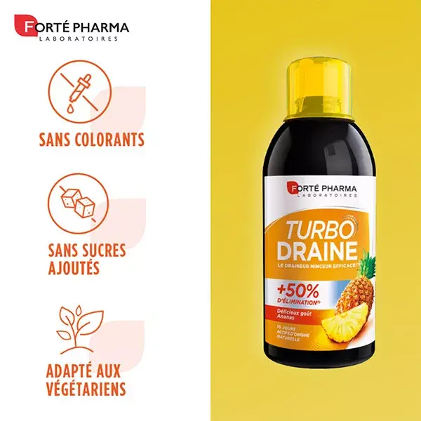Forté Pharma TurboDraine Ananas Draineur Minceur Elimination 500mL