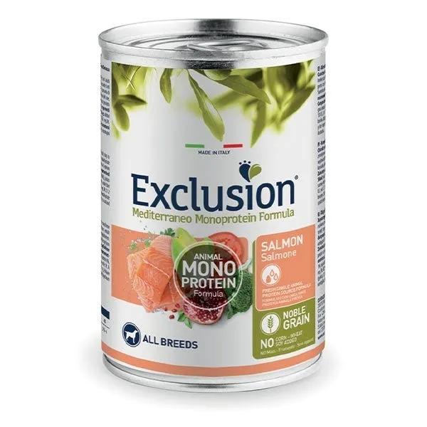 Exclusion Mediterraneo Monoprotein Noble Grain Cibo Umido Salmone Per Cani Adulti Lattina 400G