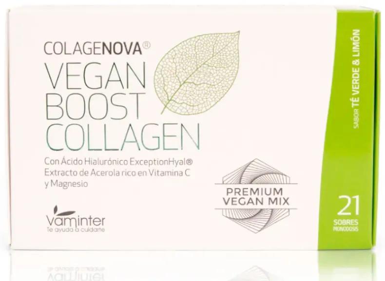 Vaminter Colagenova Vegan Boost Thé vert et citron 21 sachets