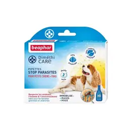 Beaphar Dimethicare Pipettes Stop Parasites Petit Chien (< 15 kg) 1,5ml x 6 unités