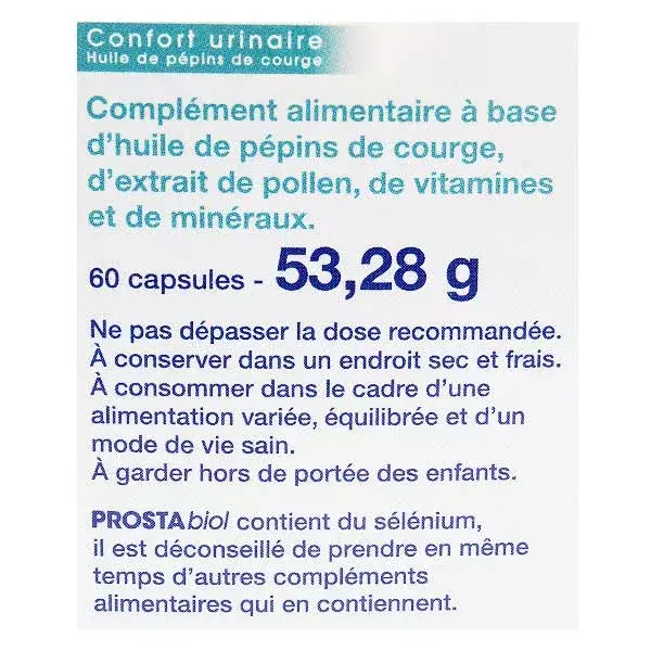 Nutrisanté Prostabiol urinary comfort 60 capsules