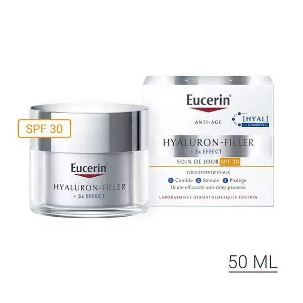Eucerin Hyaluron-Filler +3x Effect Soin de Jour Anti-Âge SPF30 50ml