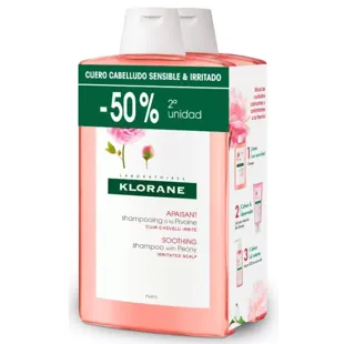 Pack Duplo Klorane Shampoo mit chinesischem Pfingstrosenextrakt 400 ml