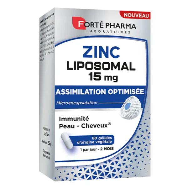 Forté Pharma Zinc Liposomal 15 mg Immunité Peau Cheveux 60 gélules végétales