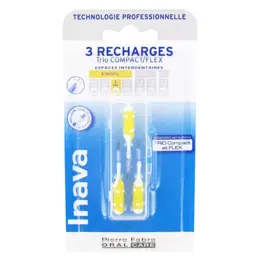 Inava Brossettes 3 Recharges Étroits 1mm Jaune