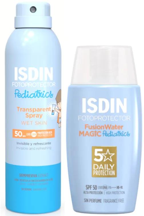 Isdin Pediatrics Wet Skin SPF50 250 ml + Fusion Water Magic SPF50 50 ml