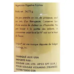 Solgar Vegetarian Digestive Enzymes 50 comprimés à croquer