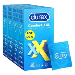 Durex Lot de 40 Préservatifs Confort XXL - 4x10 pièces