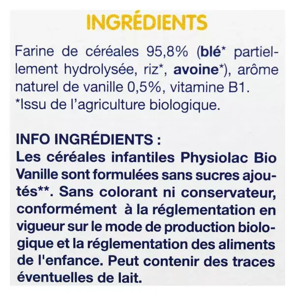 Physiolac Bio Cereali Vaniglia +6m 200g