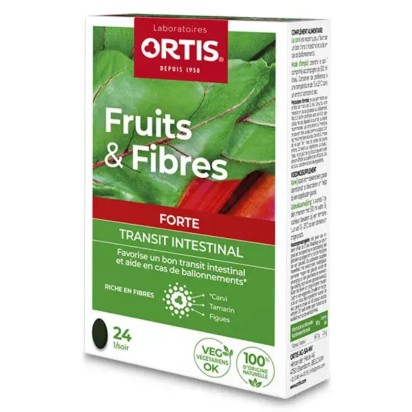 Ortis Transit Intestinal Fruits & Fibres Forte 24 comprimés