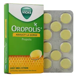 Oropolis Miel Citron sans Sucre 20 pastilles