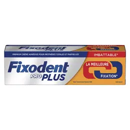 Fixodent Pro Plus Crème Adhésive Premium Pour Prothèses Dentaires 40g