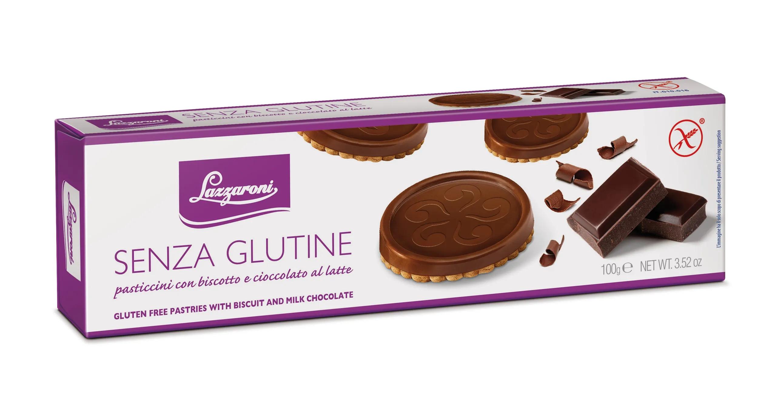 Lazzaroni Pasticcini Con Biscotto e Cioccolato al Latte Senza Glutine 100 g