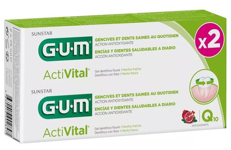 Gum Pack gel de dentes Activital 75ml + 75ml Duplo