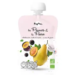 Popote les Fruits Prunes Poire 4-6 mois Bio 120g