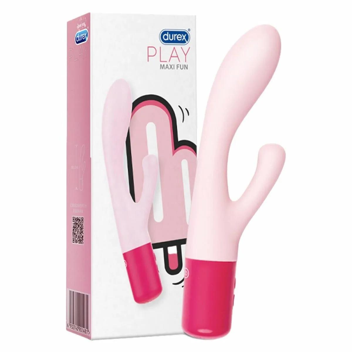 Durex Maxi Fun Dual Head Pink Vibratore Stimolante con Batteria Ricaricabile Pink