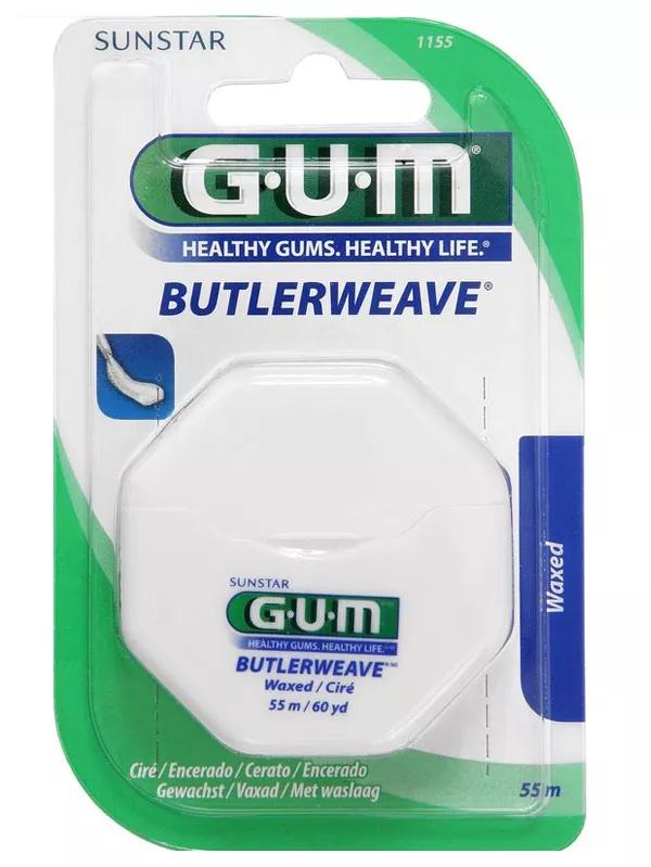 Gum Dental FLOSS Buttler Weave with wax 55m