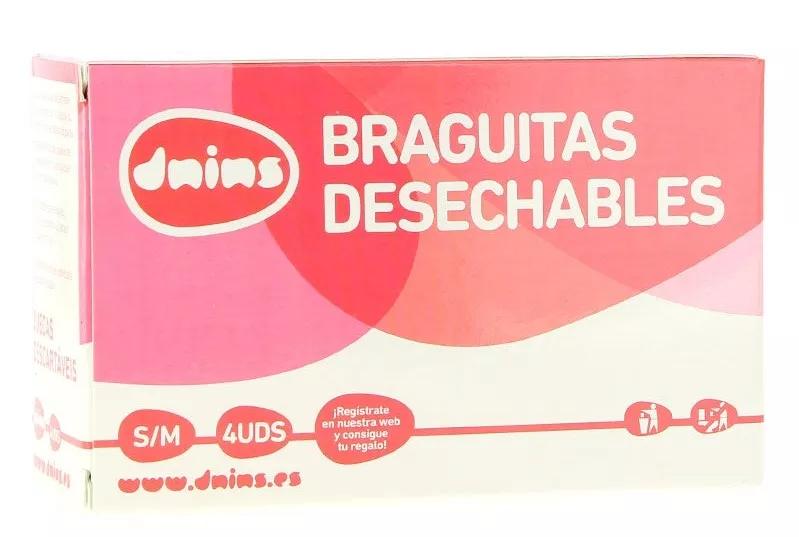 Dnins Braguitas Deshechables Post-Parto Papel Talla S/M 4 Uds