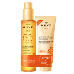 Nuxe Sun Pack Huile Bronzante SPF50 150ml + Lait Fraîcheur Après-Soleil 100ml Offert