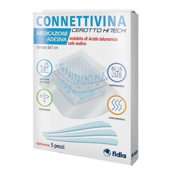 Connettivina Cerotto Hi Tech Medicazione Adesiva 6x7 cm 5 Pezzi