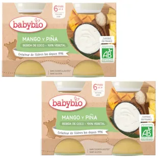 Babybio Yaourt Végétal Noix de Coco, Mangue et Ananas +6m 130 gr 2x2 unités