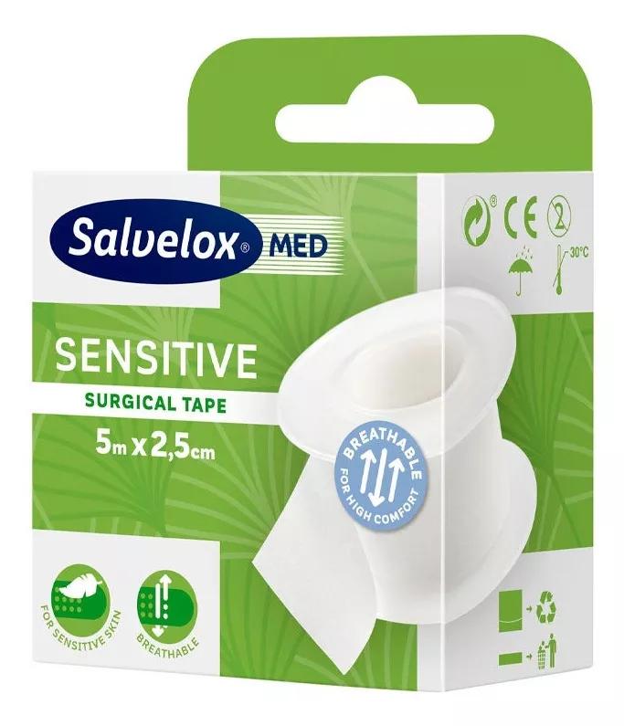 Bande sensible hypoallergénique Salvelox 5 m x 2,5 cm