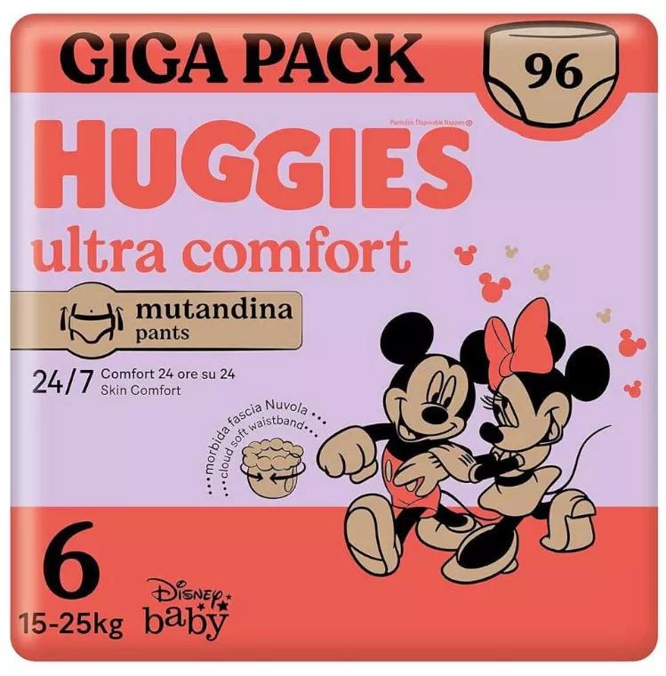 Huggies Ultra Comforto Fralda Braguita Disney Tamanho 6 (15-25 kg) 96 uds