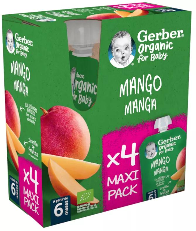 Gerber Organic Pouch Mango Multipack +6m 4x90 gr