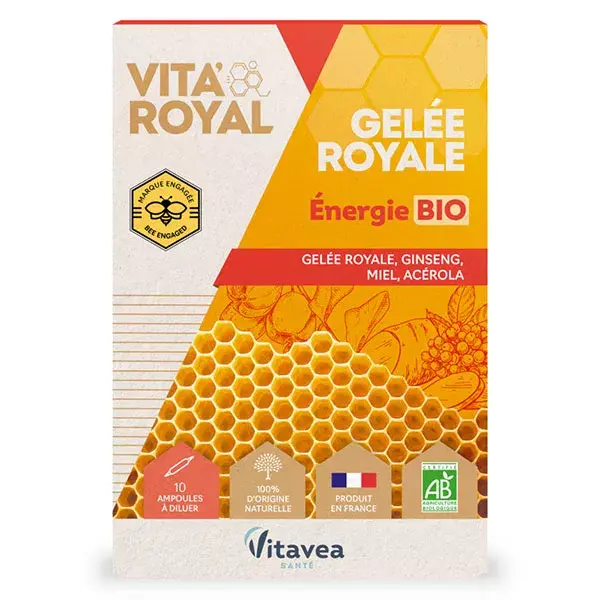 Vitavea Vita'Royal Gelée Royale Énergie Bio Vitalité 10 ampoules