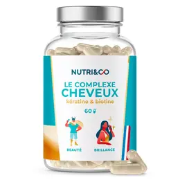 Nutri&Co Complexe Cheveux Biotine & Millet Bio et Vegan 60 gélules