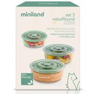 Miniland Set 3 Caixa Alimentos de Vidrio Naturround Chip 