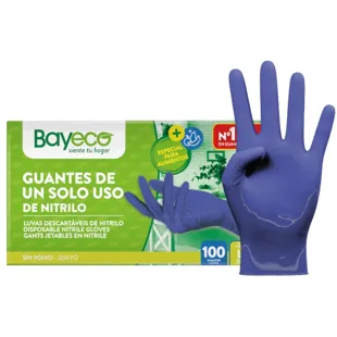 Bayeco Blue Nitrile Gloves Size L 100 units