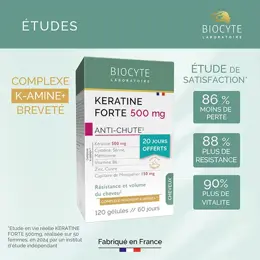 Biocyte Pack Kératine Forte 500mg Anti Chute Résistance du Cheveu 120 Gélules