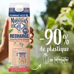 Le Petit Marseillais Eco-Recharge Crème de Douche Extra Doux Fleur d'Oranger 1L