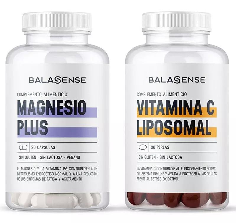 Balasense Magnesio Plus 90 Cápsulas + Vitamina C Liposomal 90 Perlas